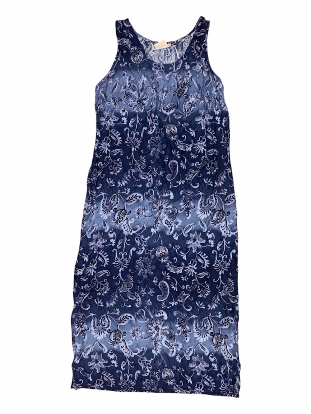 Vintage women’s size 8 blue paisley print boho dress